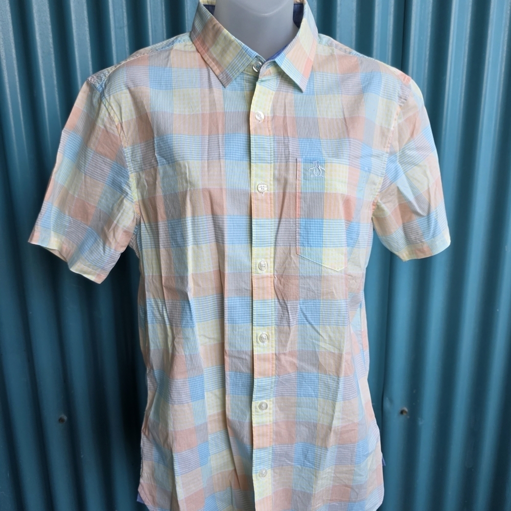 Original Penguin Blue and Orange Button Down Shirt